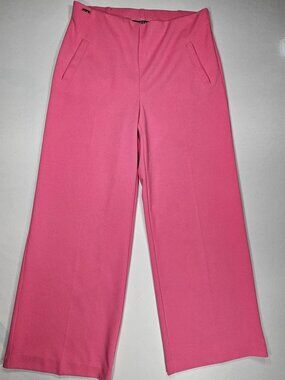 LISETTE L MONTREAL Pink Wide Leg Cropped Pull On Tummy Control Pants Size 6